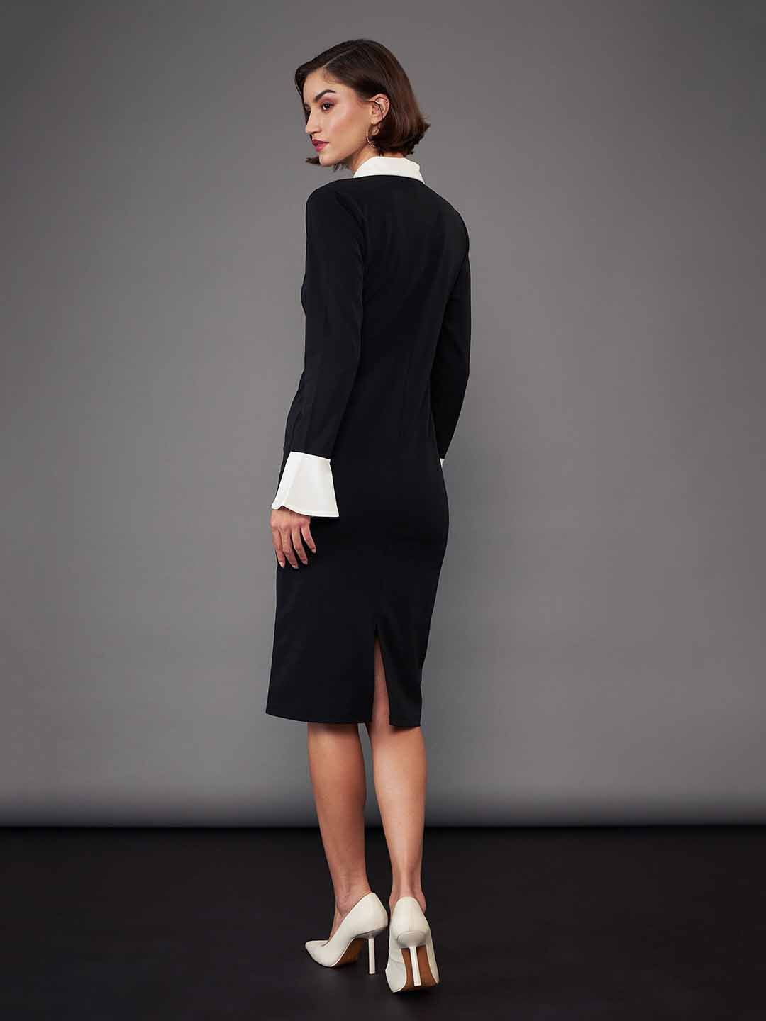 SASSAFRAS worklyf Shirt Collar Sheath Dress