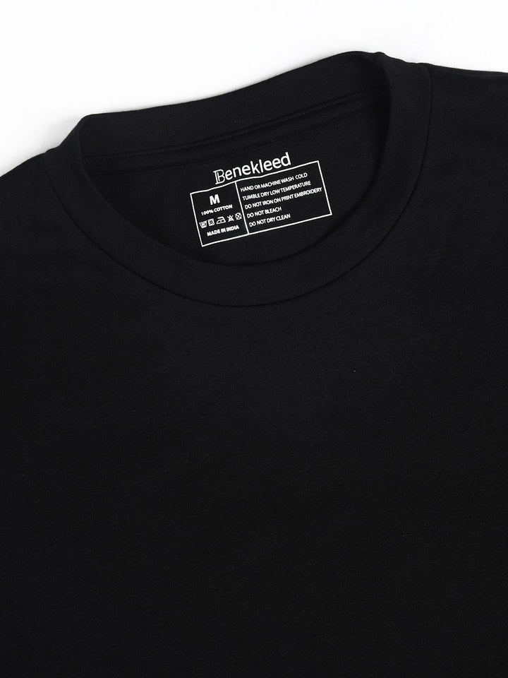 Bene Kleed Men Typography Printed Round Neck Cotton Oversized T-shirt