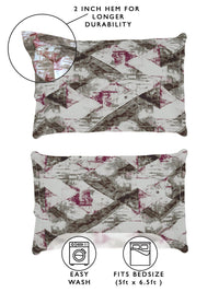 Story@home Arena Brown & Grey Printed 180 TC Queen Bedsheet & 2 Pillow Covers