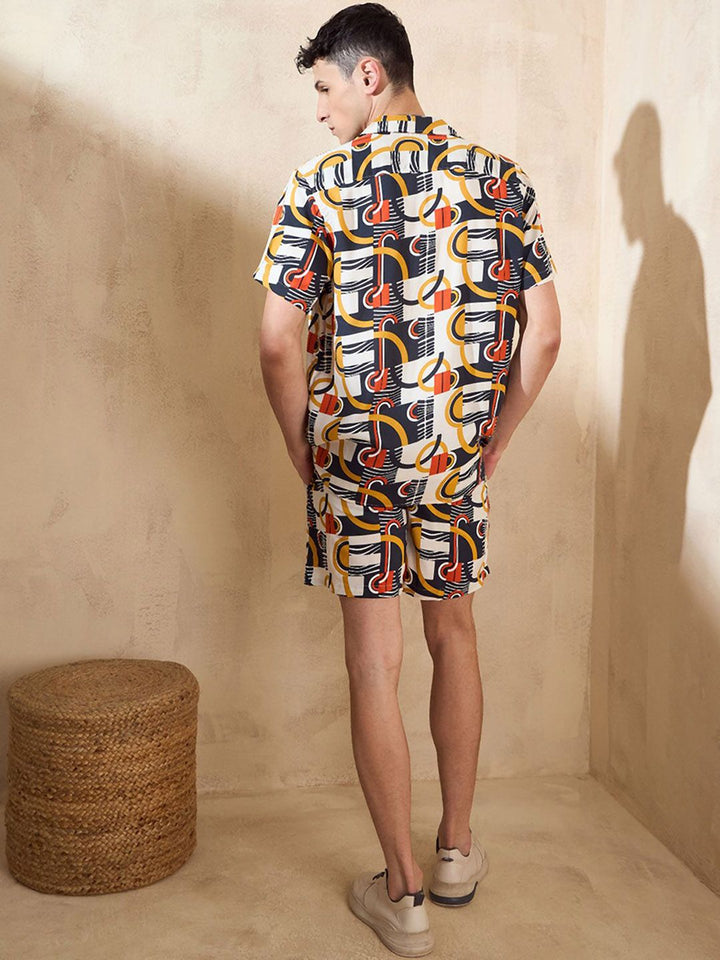 DENNISON Abstract Printed Oversized Co Ords Set