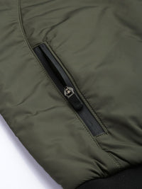 The Indian Garage Co Men Slim Fit Zip-Front Bomber Jacket with Zip Pockets