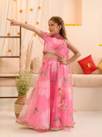 pspeaches Girls Printed Ready to Wear Lehenga & Blouse With Dupatta