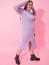 CURVY STREET Typography Printed T-shirt Midi Dress