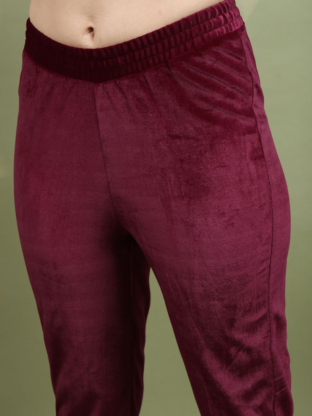 Vishudh Magenta Floral Embroidered Mandarin Collar Kurta with Trousers & Dupatta