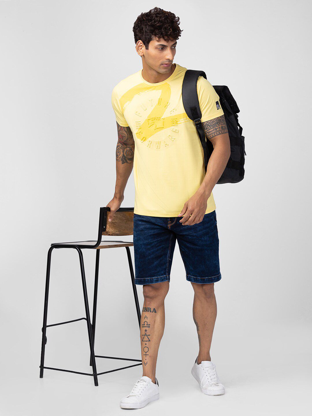 SPYKAR Men Cotton Typography Printed Slim Fit T-shirt