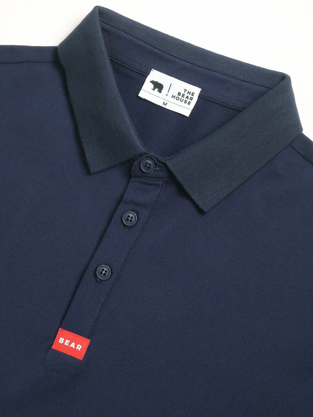 THE BEAR HOUSE Polo Collar Short Sleeves Slim Fit T-shirt