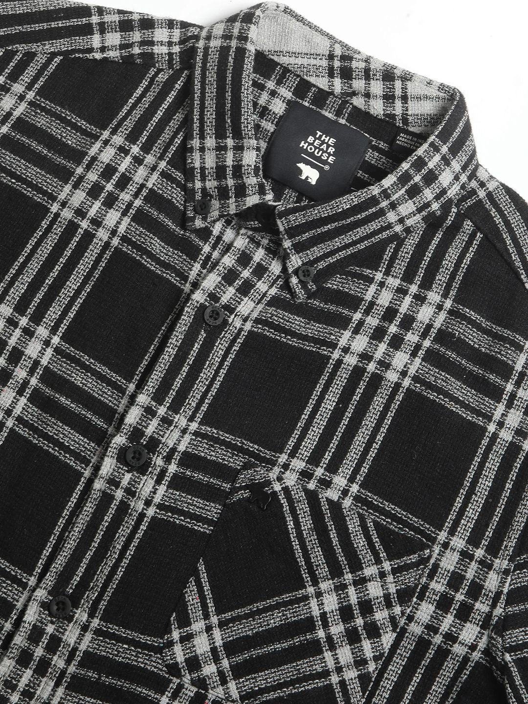 THE BEAR HOUSE Men's Checkered Slim Fit Casual Shit