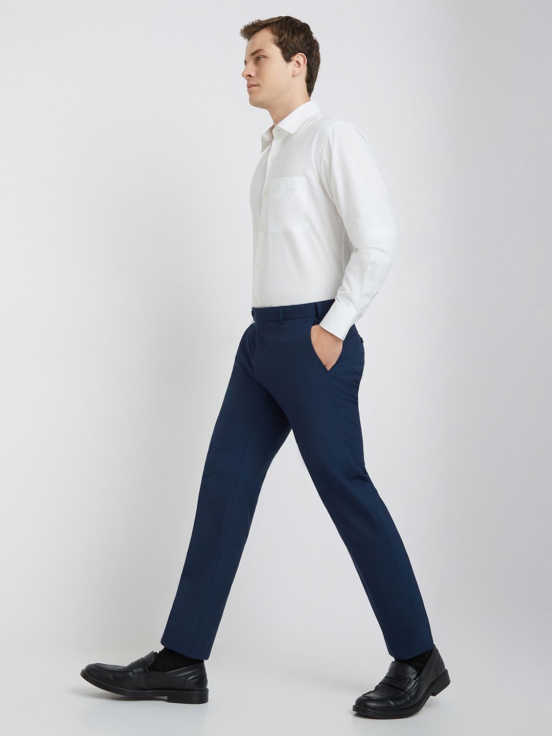Raymond Men Mid-Rise Slim Fit Formal Trousers