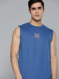 HRX by Hrithik Roshan Men Blue Printed Sweatshirt