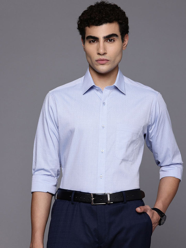 Raymond Slim Fit Textured Pure Cotton Formal Shirt