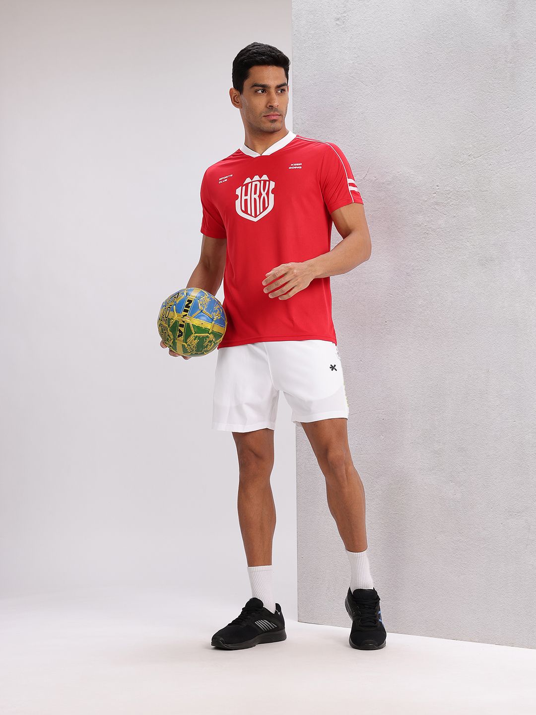 HRX by Hrithik Roshan Brand Logo Printed Rapid-Dry Football Jersey