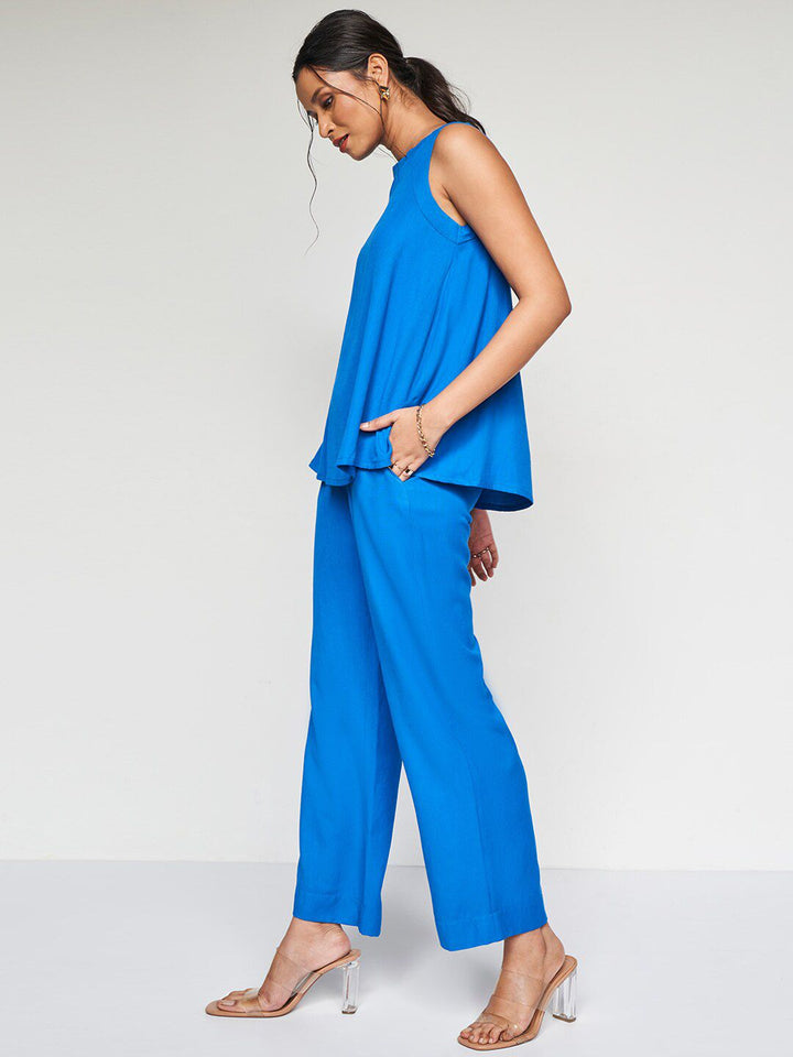 AND Round Neck Top & Mid -Rise Trouser Co-Ords