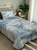 Moda Rapido X KLOTTHE Blue Floral 400 TC Single Bedsheet with 1 Pillow Covers