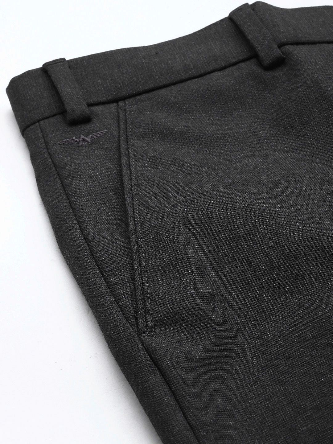 Park Avenue Men Mid-Rise Checked Smart Trousers