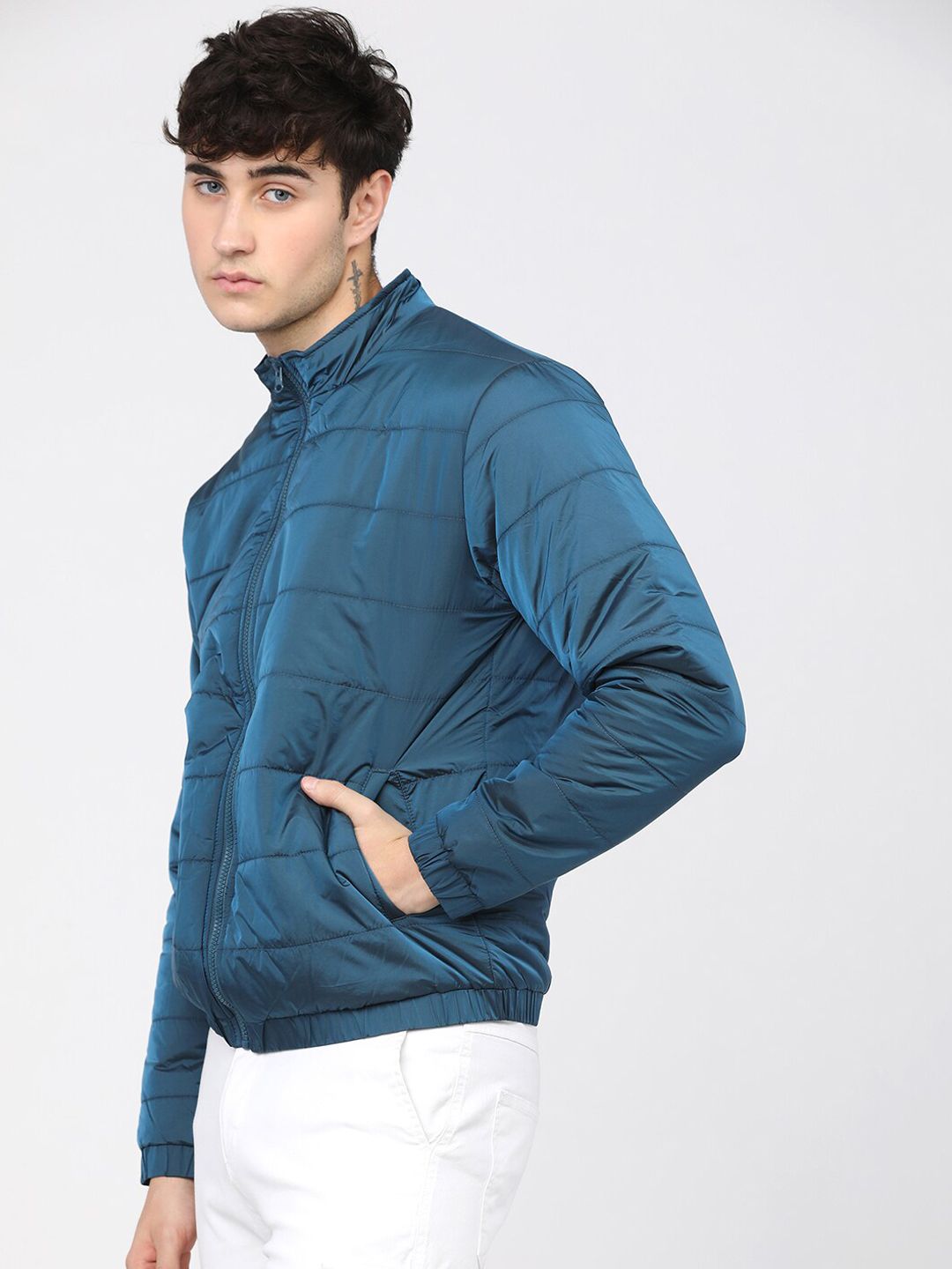 HIGHLANDER Men Green Solid Puffer Jacket
