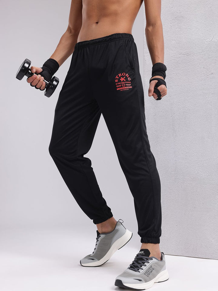 HRX by Hrithik Roshan Men Mid-Rise Typography Print Rapid-Dry Training Joggers