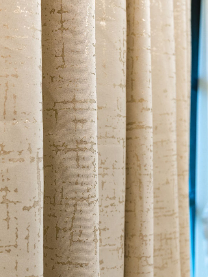 URBAN SPACE Beige & Gold-Toned Black Out Door Curtain
