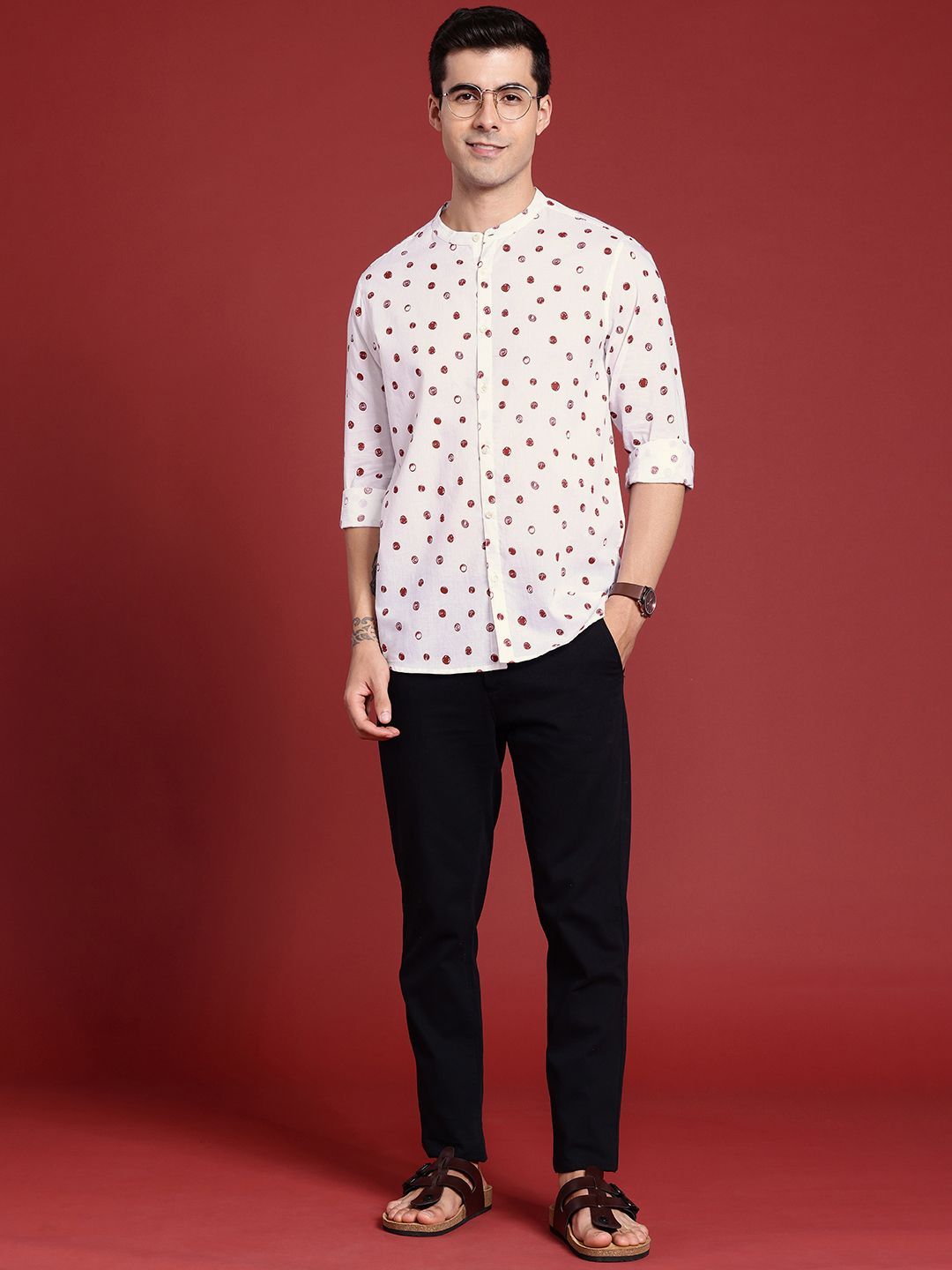 Anouk Pure Cotton Geometric Printed Casual Shirt