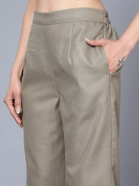 Bani Women Notched Neck High Low Longline Top With Trouser