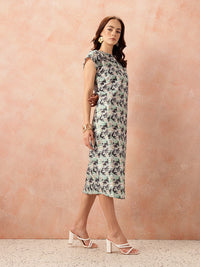 all about you Printed Midi Shift Dress with Slit