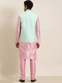 SOJANYA Mandarin Collar Regular Kurta With Pyjamas & Nehru Jacket