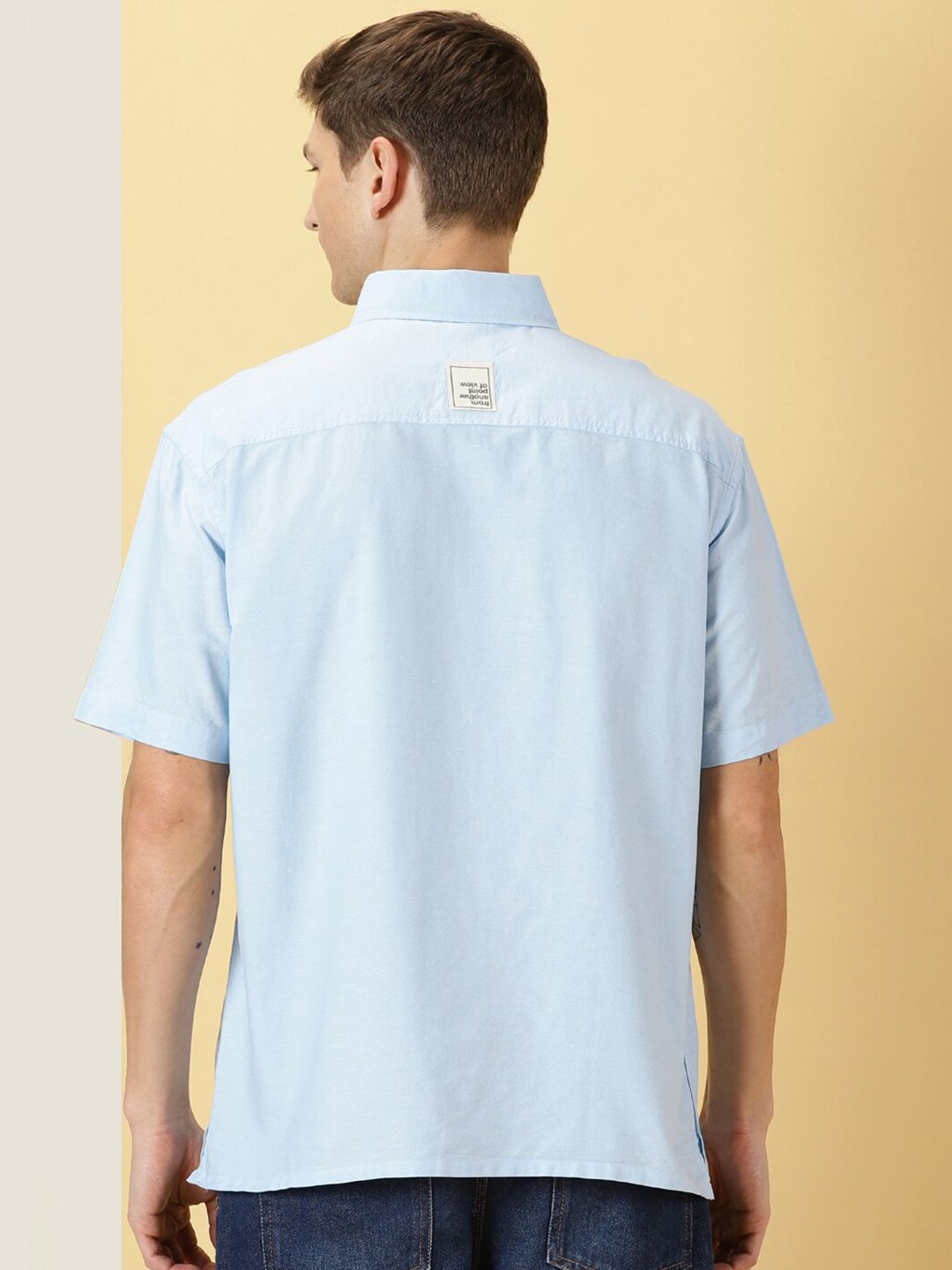 Thomas Scott Button Down Collar Relaxed Boxy Cotton Casual Shirt