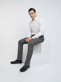 Raymond Men Pure Cotton Slim Fit Micro Checks Opaque Formal Shirt
