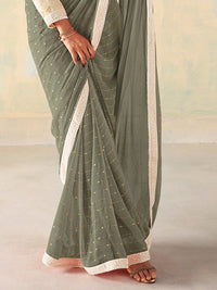 Saree mall Embellished Embroidered Pure Georgette Sarees
