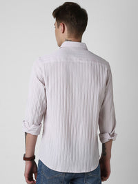 VASTRADO Men Classic Slim Fit Opaque Striped Casual Shirt