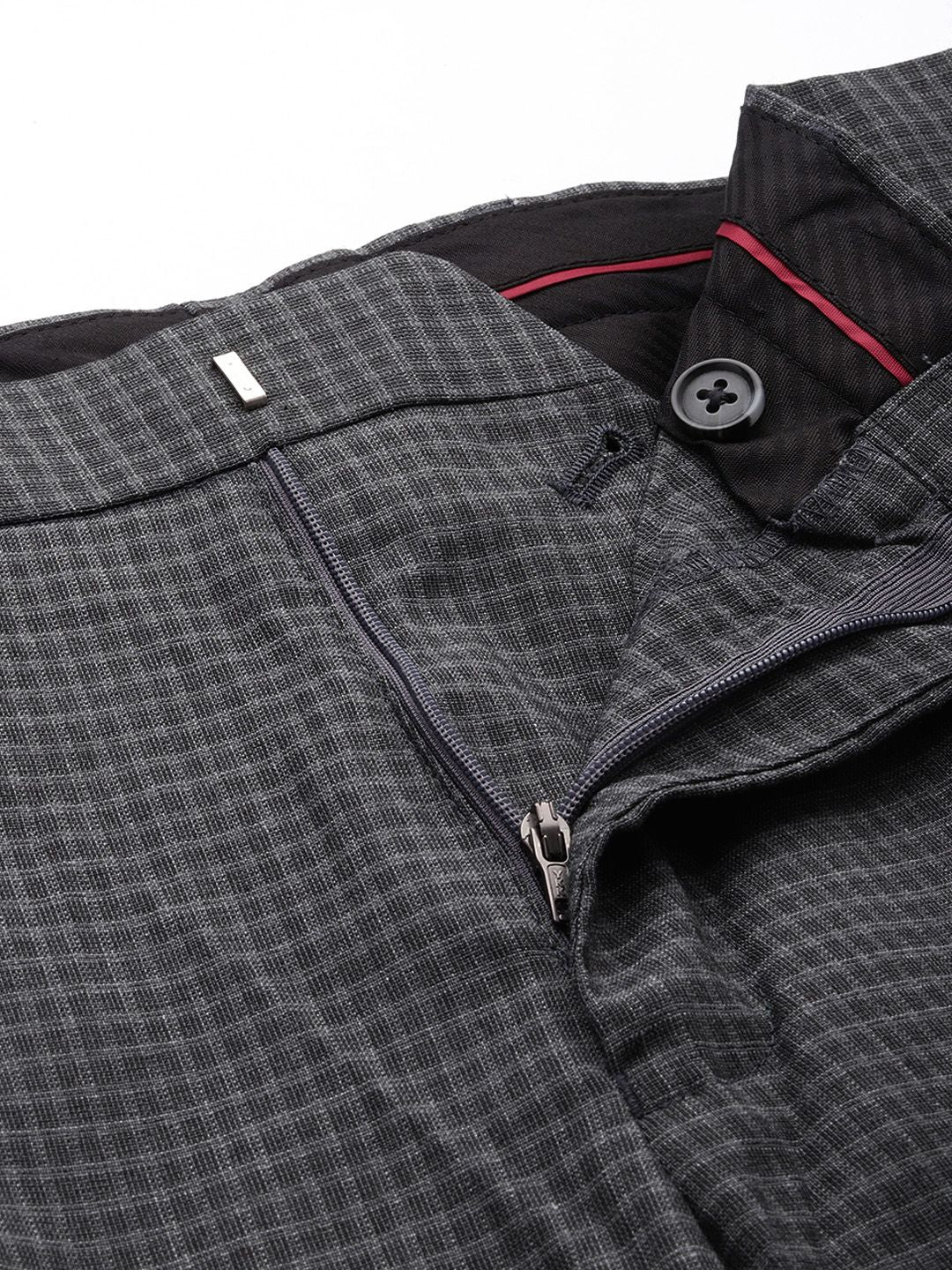 Raymond Men Checked Slim Fit Trousers