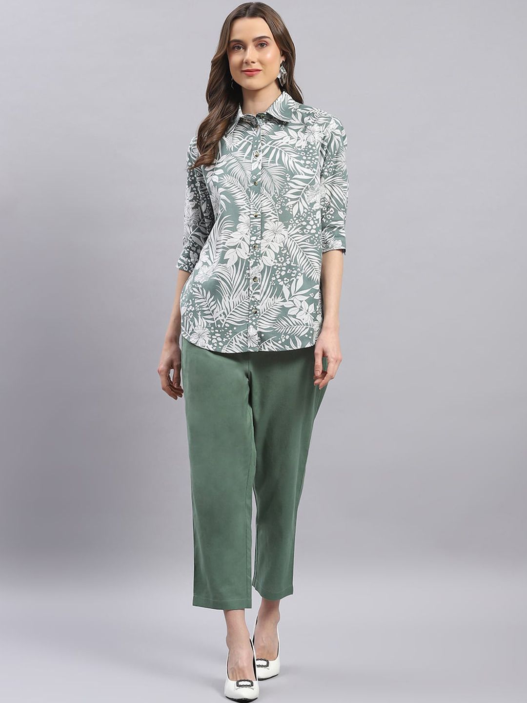 Monte Carlo Printed Pure Cotton Shirt With Trousers