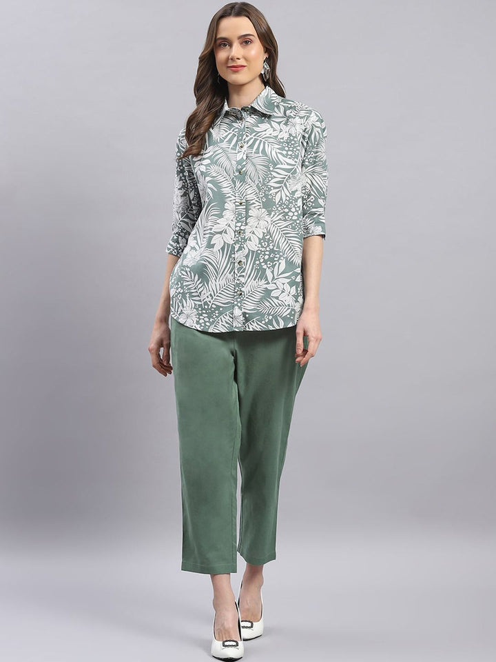 Monte Carlo Printed Pure Cotton Shirt With Trousers