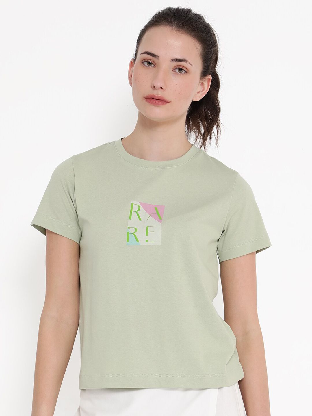 RAREISM HANNA Round Shaped Short Sleeves Cotton T-shirt