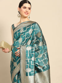 Saree mall Ethnic Motifs Organza Zari Banarasi Saree