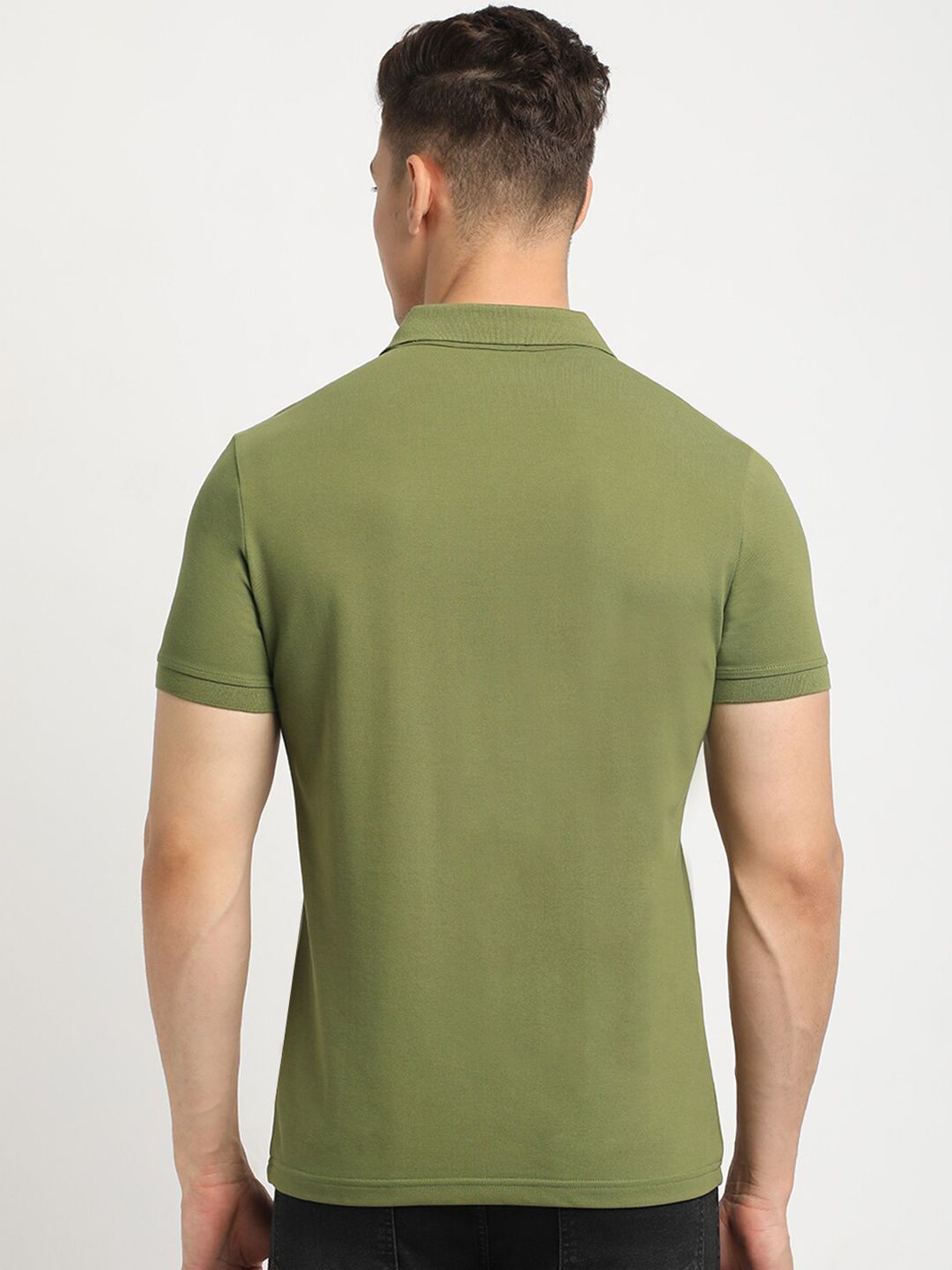 THE BEAR HOUSE Polo Collar Short Sleeves Slim Fit T-shirt