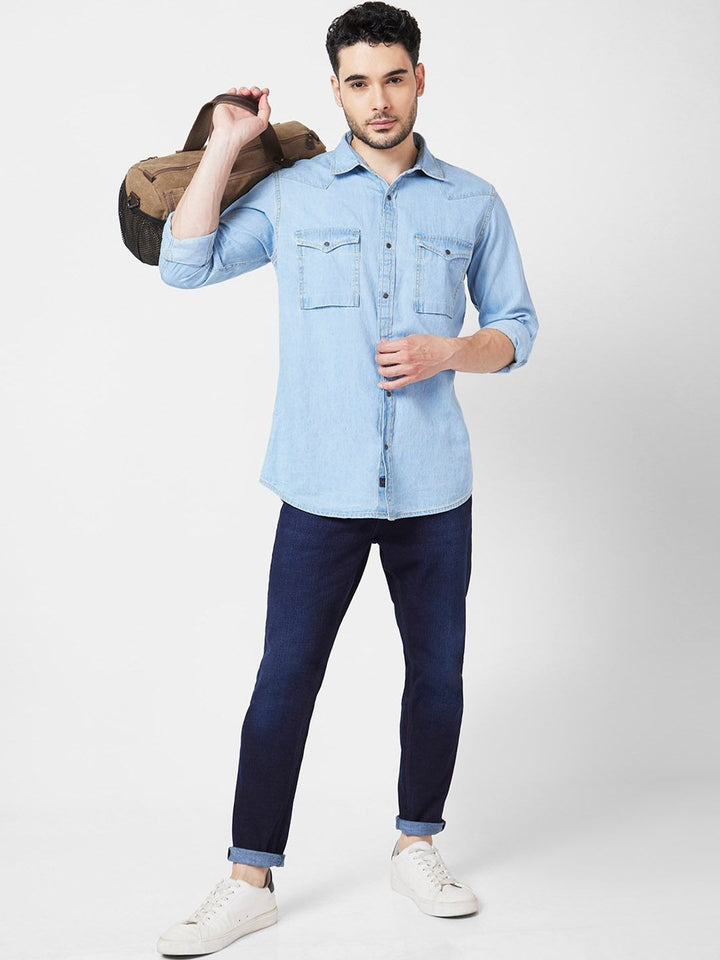 SPYKAR Men Kano Slim Fit Length Clean Look Cotton Stretchable Mid Rise Jeans