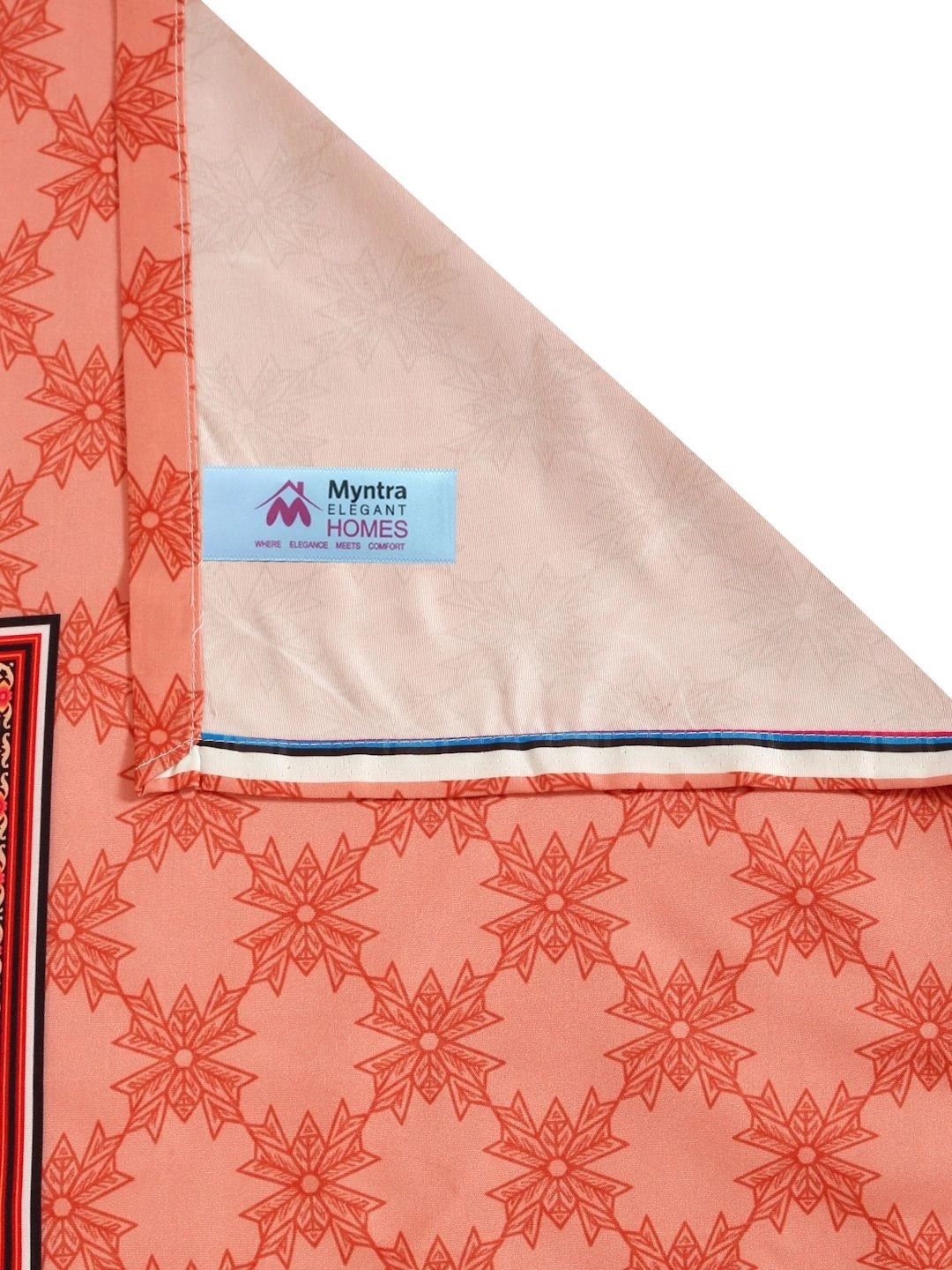 Myntra Elegant Homes Motif Etnik Rust 400 TC Cadar dengan 2 Sarung Bantal
