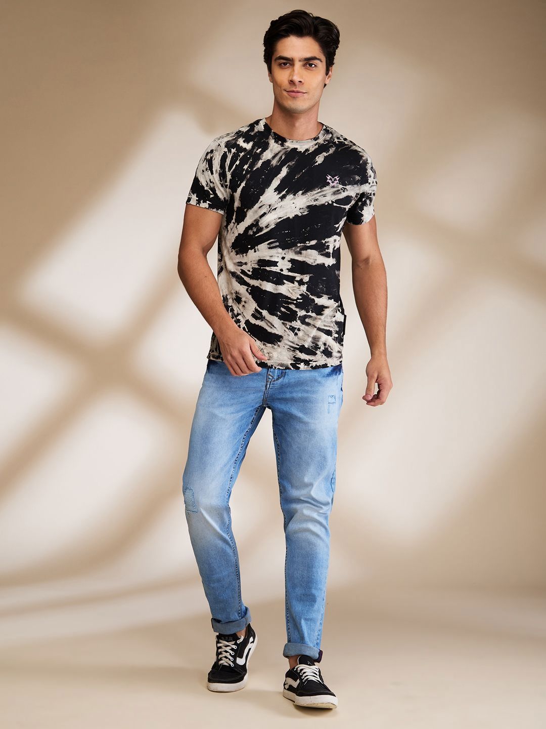 Being Human Men Abstract Printed Round Neck Cotton T-shirt