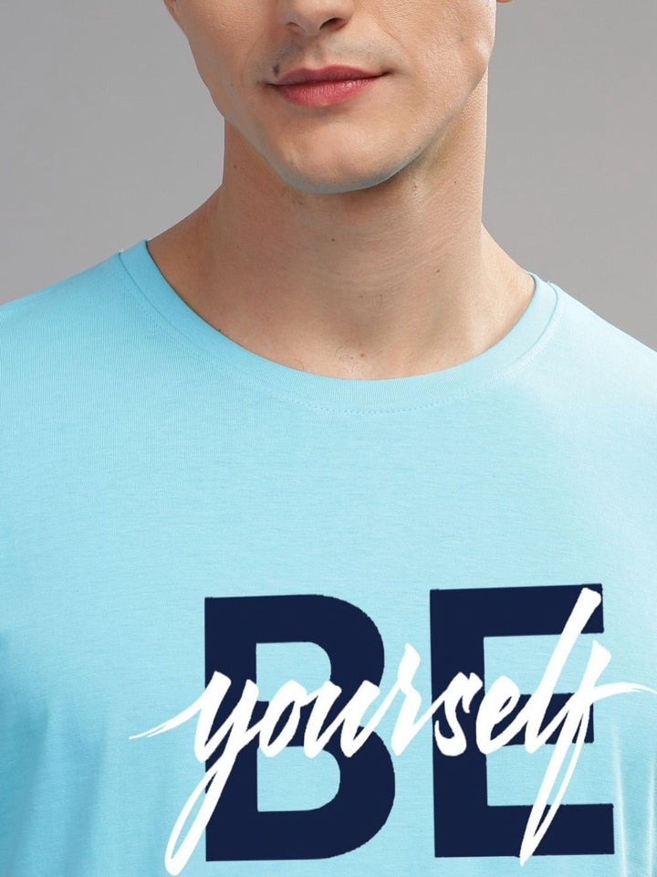 ADRO Men Typography Printed Applique T-shirt