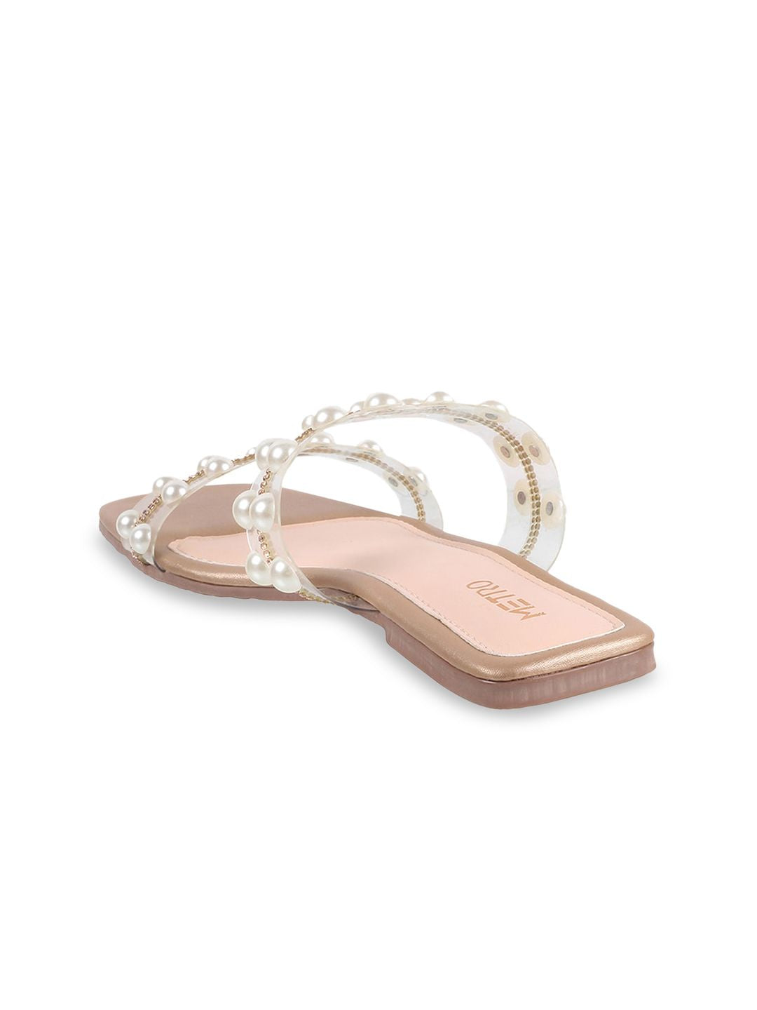 Metro Women Embellished Open Toe Flats