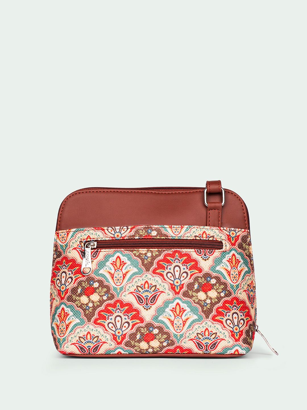 ZOUK Ethnic Motifs Printed Structured Sling Bag