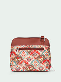 ZOUK Ethnic Motifs Printed Structured Sling Bag