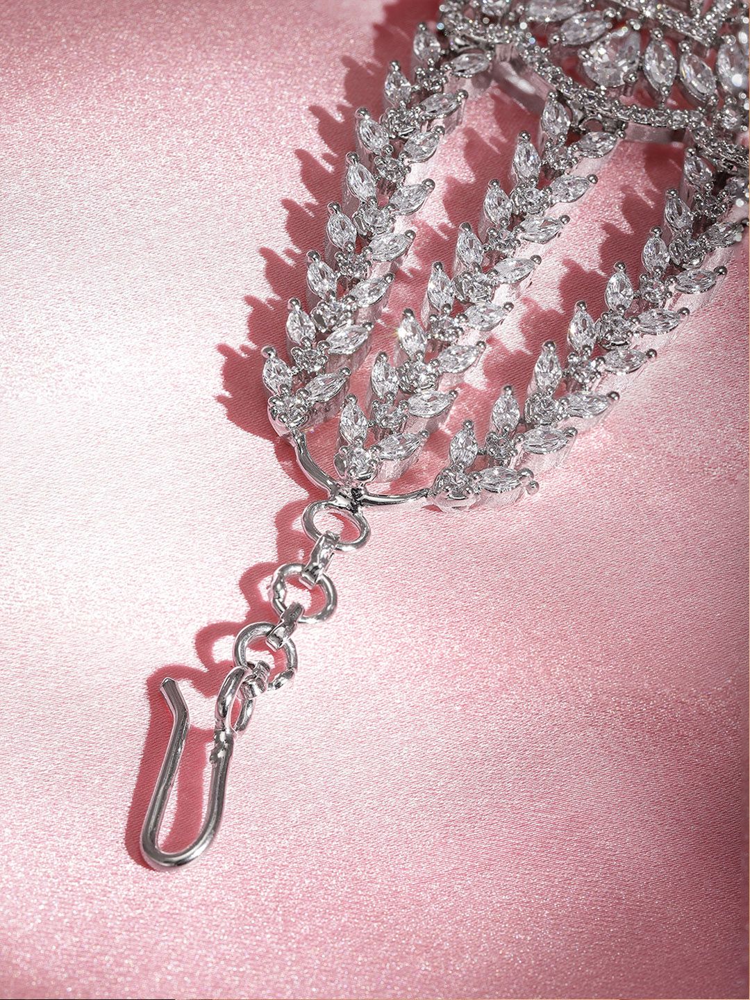 Rubans Zirconia Zirconia Rhodium-Plated Wracelet