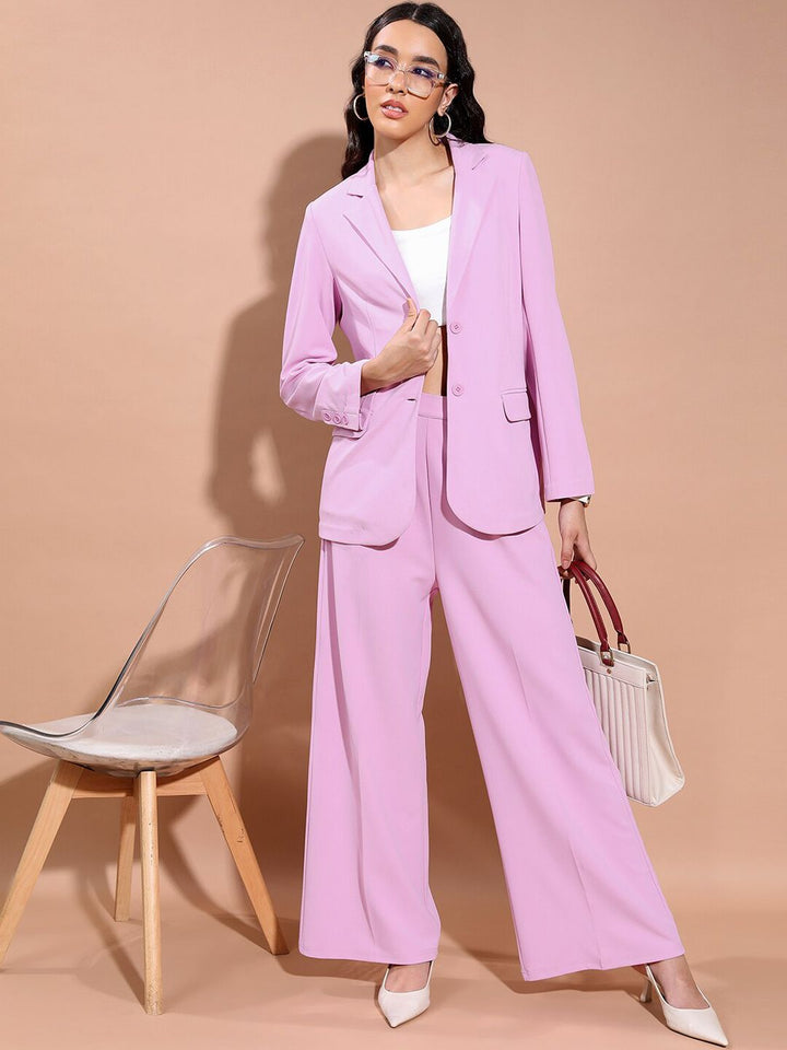 Tokyo Talkies Classic Blazer With Straight Pant Co-Ords