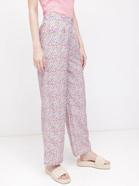 DressBerry Women Ditsy Delight Wide Leg Trousers