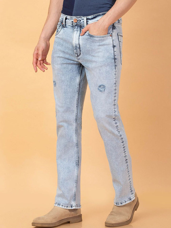 Being Human Men Bootcut Mildly Distressed Heavy Fade Jeans