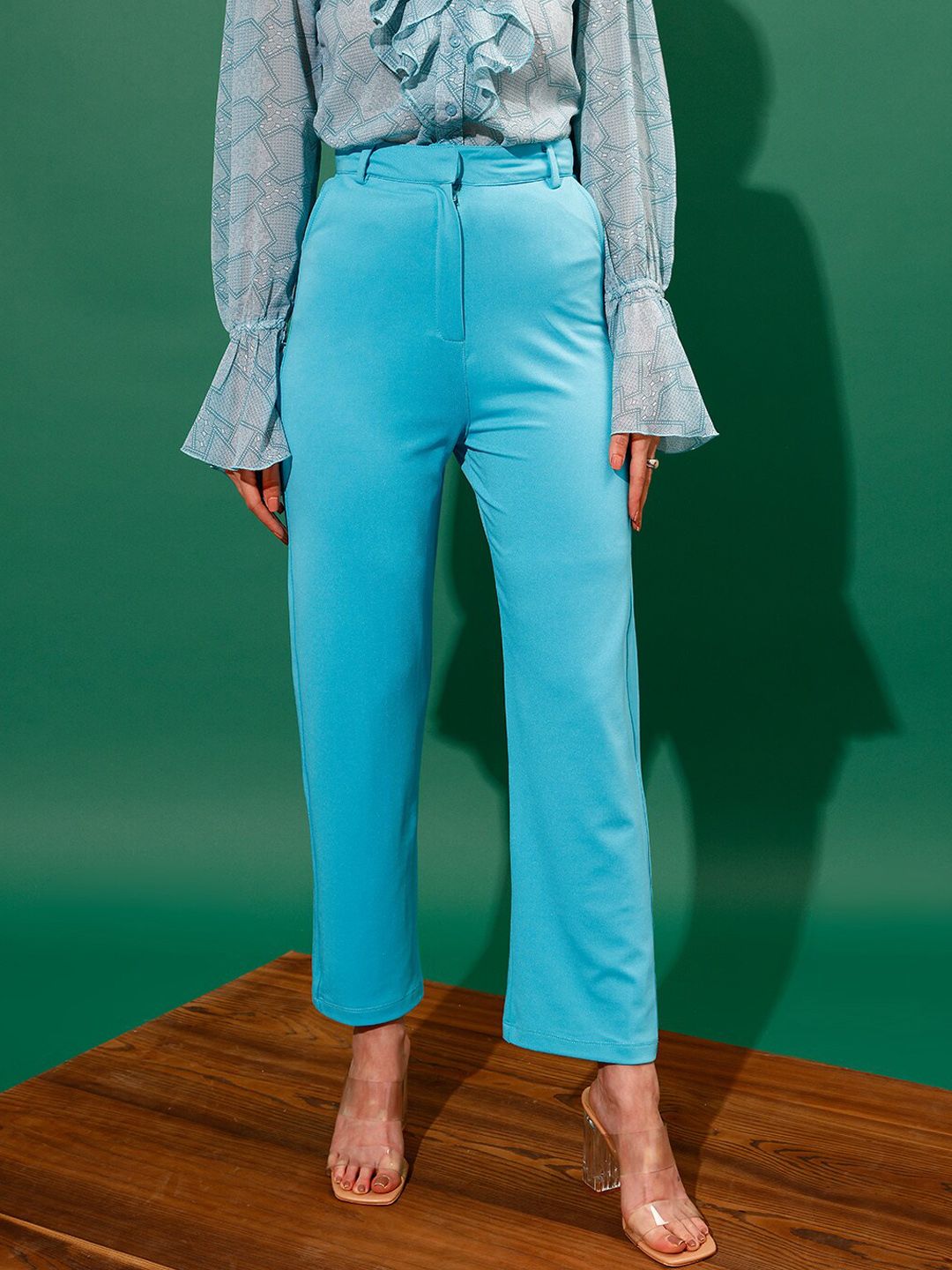 STREET 9 Women Regular Fit High-Rise Trousers