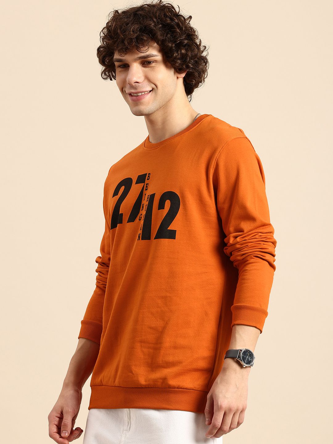 Being Human Typography Printed Pure Cotton Sweatshirt