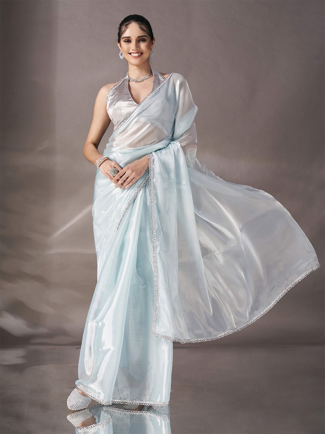 Tikhi Imli Sequinned Satin Saree