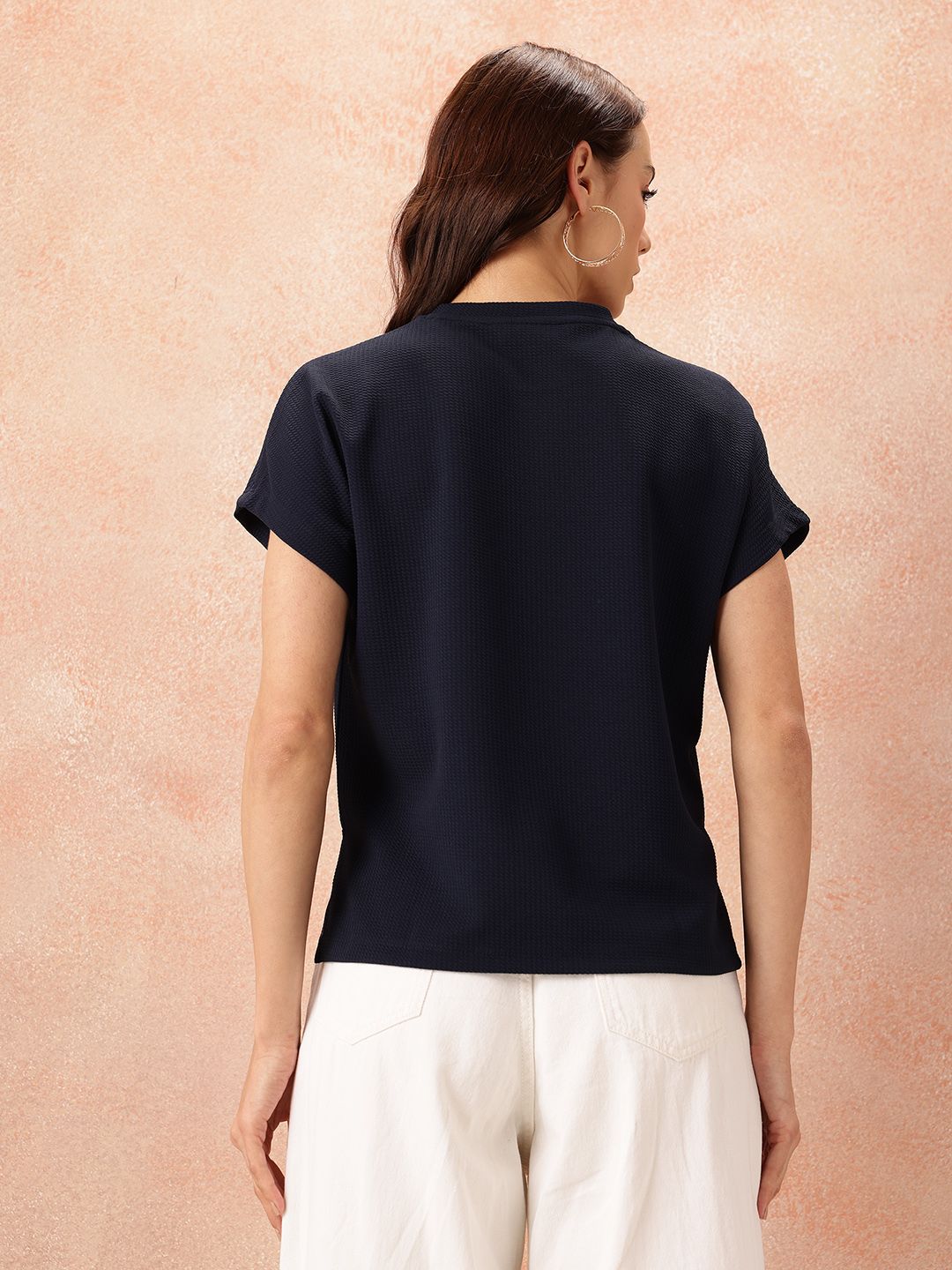 all about you Textured Extended Sleeves Top